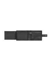 Men's leather wallet with snap closure PORMS-0536A-99(Z25) - top view of the open product on a white background.