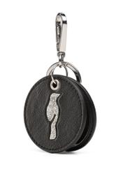 Black keychain with mirror BRELOK-0216-99(Z25), product view from the front on a white background.