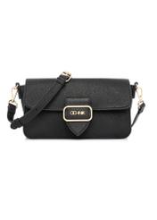 Black women's messenger bag TOREC-1120-99(W26) - front product view, on a white background.