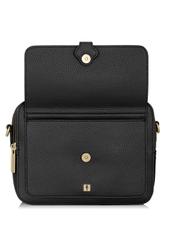 Black two-compartment shoulder bag TOREC-0405C-99(Z25) - front view of the open product on a white background.