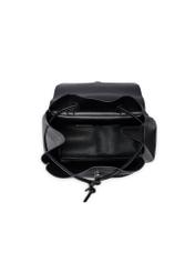 Black medium women's backpack TOREC-1132-99(W26) - product view from above, on a white background.