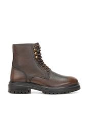 Brown leather men's ankle boots BUTYM-0518-09(Z25)