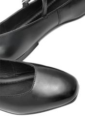 Women's black leather ballet flats BUTYD-1205-99(Z25), detail view of the product on a white background.