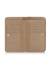 Beige women's wallet with monogram POREC-0348-81(Z24)-04