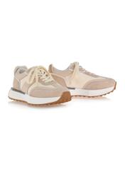 Beige women's leather sneakers BUTYD-1141-81(Z24)-04