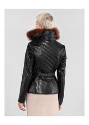 Women's leather jacket with belt KURDS-0251-2038(Z20)-02