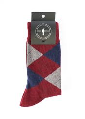 Men's long socks with pattern SKAMT-0197-4D(Z26), product view with packaging on white background.