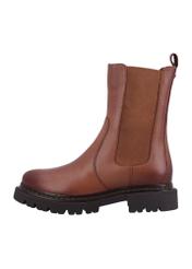 Women's cognac leather Chelsea boots BUTYD-1092-1F(Z26), side product view on white background.