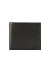 Black men's leather wallet PORMS-0655-99(Z25), product view from the front on a white background.
