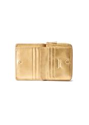 Women's leather wallet in gold color PORES-0960-28(W25), view of the inside of the product on a white background.