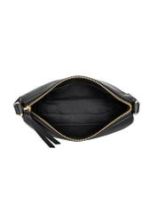 Small black women's handbag made of imitation leather TOREC-1367-9I(Z26), product view from above on a white background.