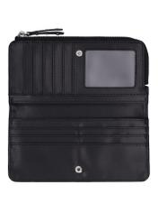 Black large women's wallet POREC-0446-99(Z26) - product view from above, on a white background.