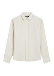 Beige linen men's shirt KOSMT-0321A-1A(W26)