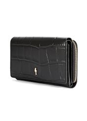 Medium croco leather women's wallet PORES-0907A-97(Z25), diagonal product view on white background.