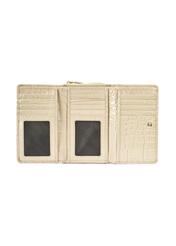 Cream croco leather women's wallet PORES-0956-12(W25)