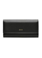 Black large women's wallet POREC-0398A-99(Z25), product view from the front on a white background.