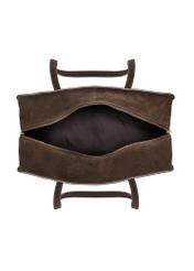 Brown suede women's shoulder bag TORES-1423-1I(Z26), product view inside on white background.