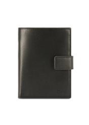 Black men's leather wallet PORMS-0656-99(Z25), product view from the front on a white background.