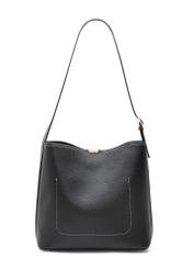 Black women's shoulder bag TOREC-1062-99(Z25), product view from the back on a white background.