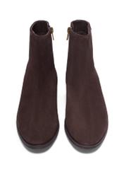 Dark brown suede women's ankle boots BUTYD-1193-1I(Z26), front view of the product on a white background.