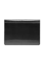 Men's black leather briefcase TORMS-0468-99(Z25), product view from the back on a white background.