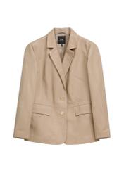 Beige women's leather jacket PLUS SIZE KURDS-0645L-1B(W26)