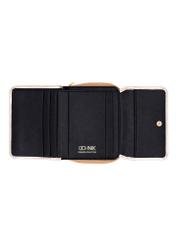 Small women's leather wallet in gold color PORES-1026-2X(Z26), product view inside on white background.