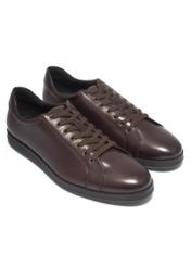 Brown men's leather shoes BUTYM-0513-1H(Z26), diagonal product view on white background.
