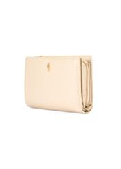 Cream leather women's wallet PORES-0980R-0B(W26), diagonal product view on white background.