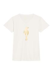 Cream women's t-shirt TSHDT-0149-12(Z25), front product view on a white background.