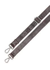 Brown men's leather waist bag TORMS-0462-1H(Z26), close-up of the product's detachable strap, view on a white background.