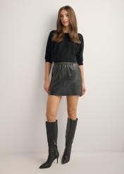 Women's black leather skirt SPCDS-0064-5426(KS)
