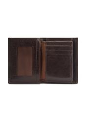 Chocolate-colored leather men's wallet PORMS-0673-90(Z25), product view from the inside on a white background.-02