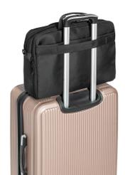 Black laptop bag TORMN-0401-99(W26) - close-up detail, on white background.