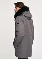 Grey men's hooded jacket KURMT-0320-91(Z23)-05