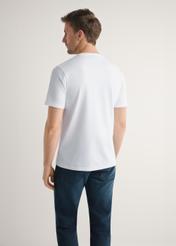 Men's white cotton t-shirt TSHMT-0144-0A(W26) - back view of the product on the model, against a light background. Half-length silhouette visible.