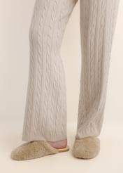 Beige women's wool slippers BUTYD-1318-1B(Z26)