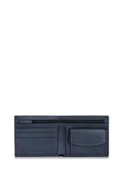 Men's navy blue leather wallet PORMS-0009-69(W24)-03