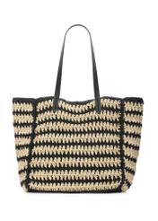 Women's handbag made of natural straw TOREC-1226-1E(W26) - product view from the back, on a white background.