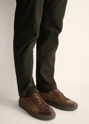 Men's dark brown leather sneakers BUTYM-0544-1I(Z26)