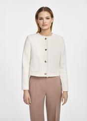 Cream short women's jacket ZAKDT-0041-12(W25)-02