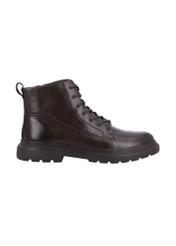 Brown men's lace-up ankle boots BUTYM-0556-1I(Z26), product view from the side on a light background.