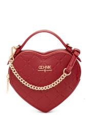 Red heart-shaped handbag TOREC-1154-4B(W26), front product view on white background.