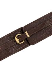 Brown leather women's belt 2in1 PASDS-0314-89(Z24)-04