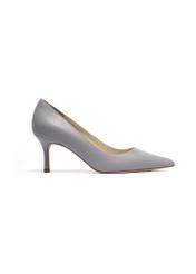 Women's gray leather pumps BUTYD-1031A-9B(Z26), side product view on white background.
