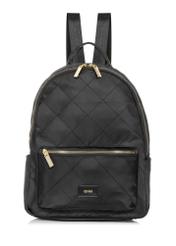 Black quilted women's backpack TOREN-0265A-99(Z25) - front product view on white background.