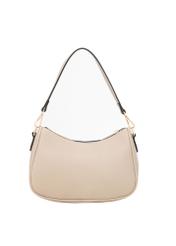 Beige imitation leather handbag TOREC-1265-1A(Z26) - product view from the back, on a white background.