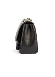 Leather black shoulder bag TORES-1147A-99(Z25) - side view of the product on a white background.
