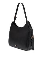 Black shoulder shopper bag TOREC-1366-9I(Z26), diagonal product view on white background.