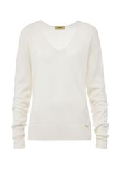 Wool cream women's sweater SWEDT-0224-12(Z24)-01